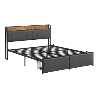 Glassop Double Bed with USB Port