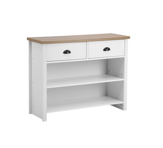 Glinda 2 Drawer White/Natural Console Table