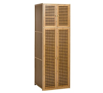 Ganara 4 Door Natural Bamboo Wardrobe