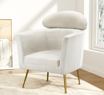 Gokhan White Boucle Armchair