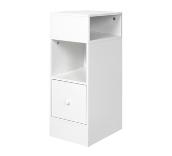 Greer White1 Drawer Slim Bedside Table