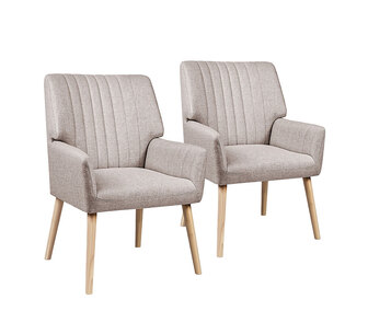 Set of 2 Grover Beige Fabric Armchair