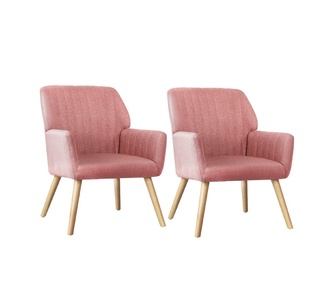 Set of 2 Hadlee Pink Armchair