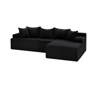 Hale 3 Seater L-Shaped Corduroy Compressed Modular Sofa