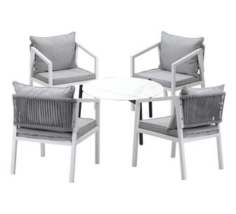 Halimah 5 Piece Outdoor Lounge Set White