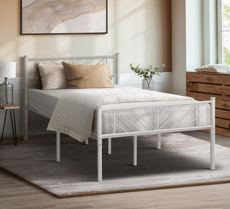 HamletKing Single White Bed Frame