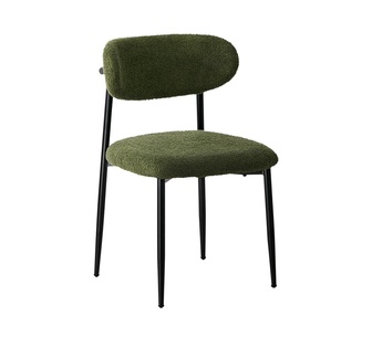 Set of 2 Harrah Green Black Boucle Dining Chair