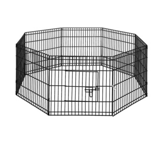 Harru 61cm 8 Panel Black Pet Fence Playpen