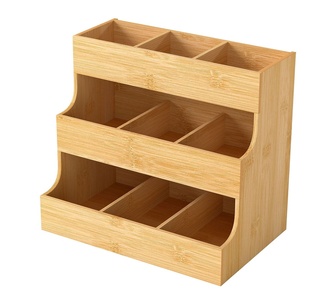 CookHaus Bamboo Tea Bag Organizer