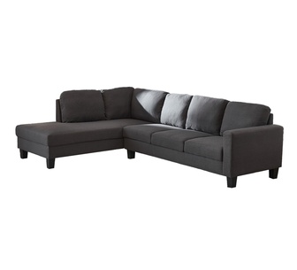 HavenLux 5 Seater Dark Grey Sofa with Left Chaise