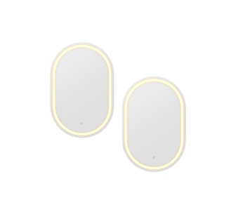 Set of 2 Hearthview 50x75cm Oval Clear LED Wall Mirror