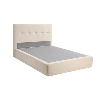 Helios Double Beige Linen Compressed Bed Frame