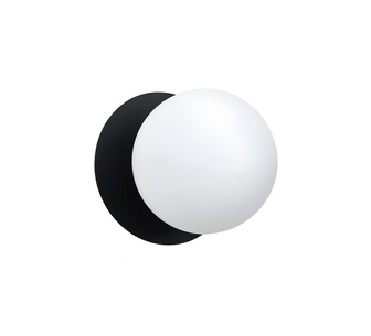 Hei Small White Opal Frosted Black Base LED Wall Light