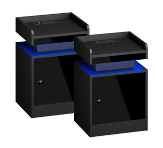 Henkel Set of 2 Bedside Tables Black