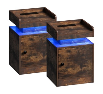 Henkel Set of 2 Bedside Tables Brown