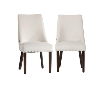 Set of 2 Herra Beige Padded Winglet Chair