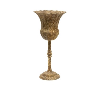 Rhia Rust Metal Vintage Goblet Vase