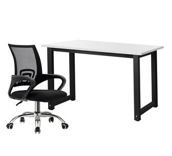 Hillevi Home Office Desk and Chair Package Black/White