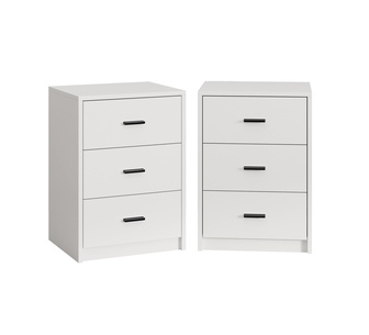 Set of 2 Hilda 3 Drawer White Bedside Tables