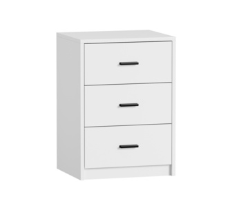Hilda 3 Drawer White Bedside Table