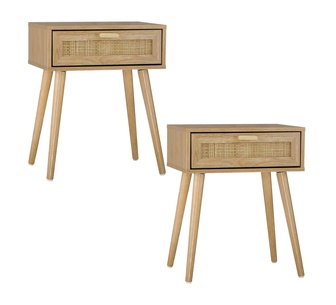Holly Set of 2 Bedside Tables Black