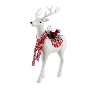 Holly Jolly 45cm Christmas Glitter Reindeer Ornaments White