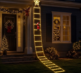 Holly Jollys 3.4M 328 LED Christmas Santa Ladder Light Decor