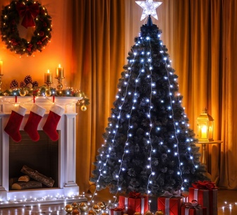 Holly Jollys 2.5M Christmas Tree Topper Waterfall FairyLight