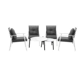 Hova 6 Piece Outdoor Lounge Set White