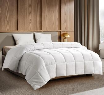 Hue Microfibre Quilt Double White