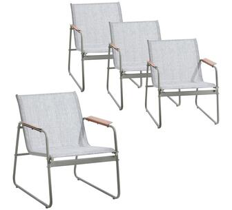 Set of 4 Hunyo Outdoor Armchair Light Grey