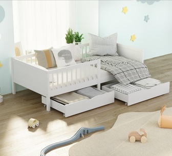 Hushie Single White Bed Frame with Storage
