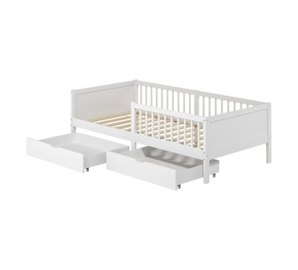 Hushie Single White Bed Frame with Storage