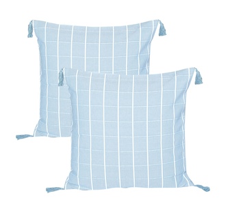 Idyllic Cotton Cushion Blue