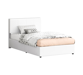 Ilawi King Single White PU Gas Lift Bed Frame
