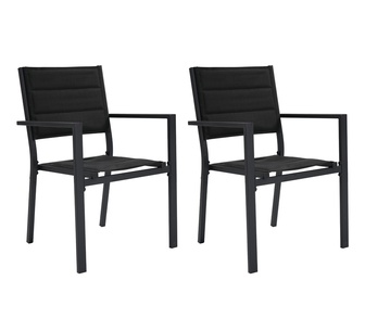 Iligan Set of 2 Outdoor Dining Chair Black