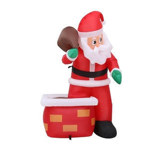 Holly Jolly Christmas Inflatable Santa Illuminated Multi