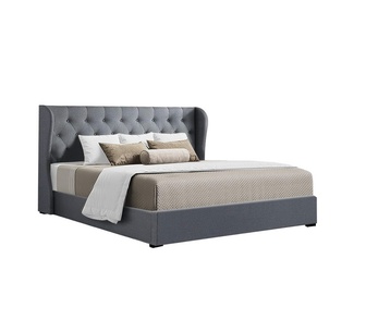 Ilona King Grey Gas Lift Bed Frame
