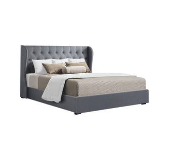 Ilona Queen Grey Gas Lift Bed Frame