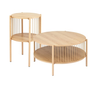 Set of 2 Indrani Oak Coffee Table