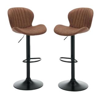 Set of 2 Irene Bar Stools Brown