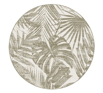 Ivella 200x200cm Beige White Round Rug
