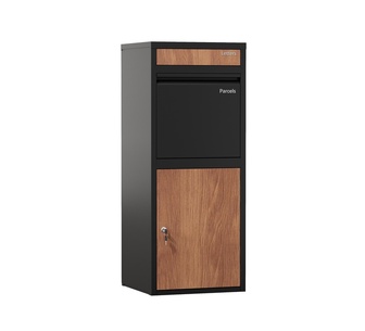 Jadies Walnut Black Parcel-drop Mail Box