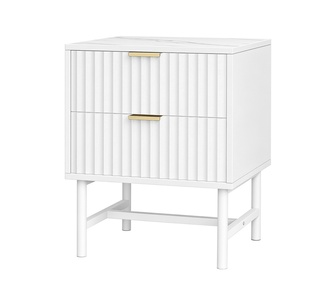 Jarred 2 Drawer White Bedside Table
