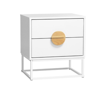 Jazzlyn 2 Drawer White Bedside Table