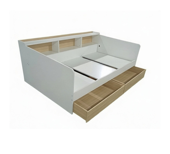 NOVA BED KING SINGLE WITH STORAGE WHITE