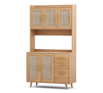 Jzelina 5 Door Oak Buffet Hutch Sideboard