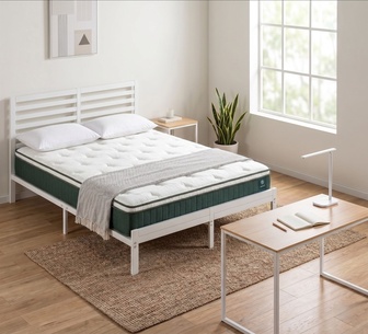 Jennifer Desk Trix White Bed & DeepSleep Single Mttress Set