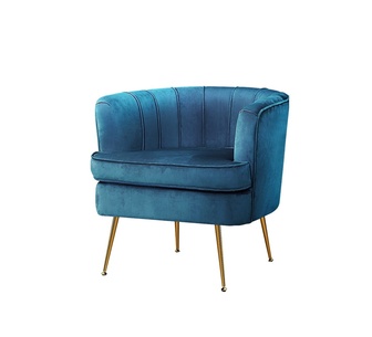 Jex Navy Blue Velvet Armchair