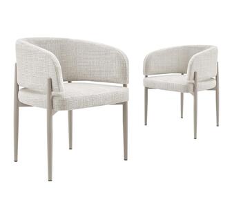 Joanie Set of 2 Dining Chairs Cream/Grey